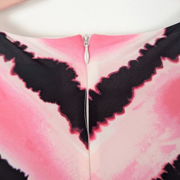 Joseph Ribkoff | Pink Black Tie Dye Summer Dress Size US12 - Picture 10 of 11